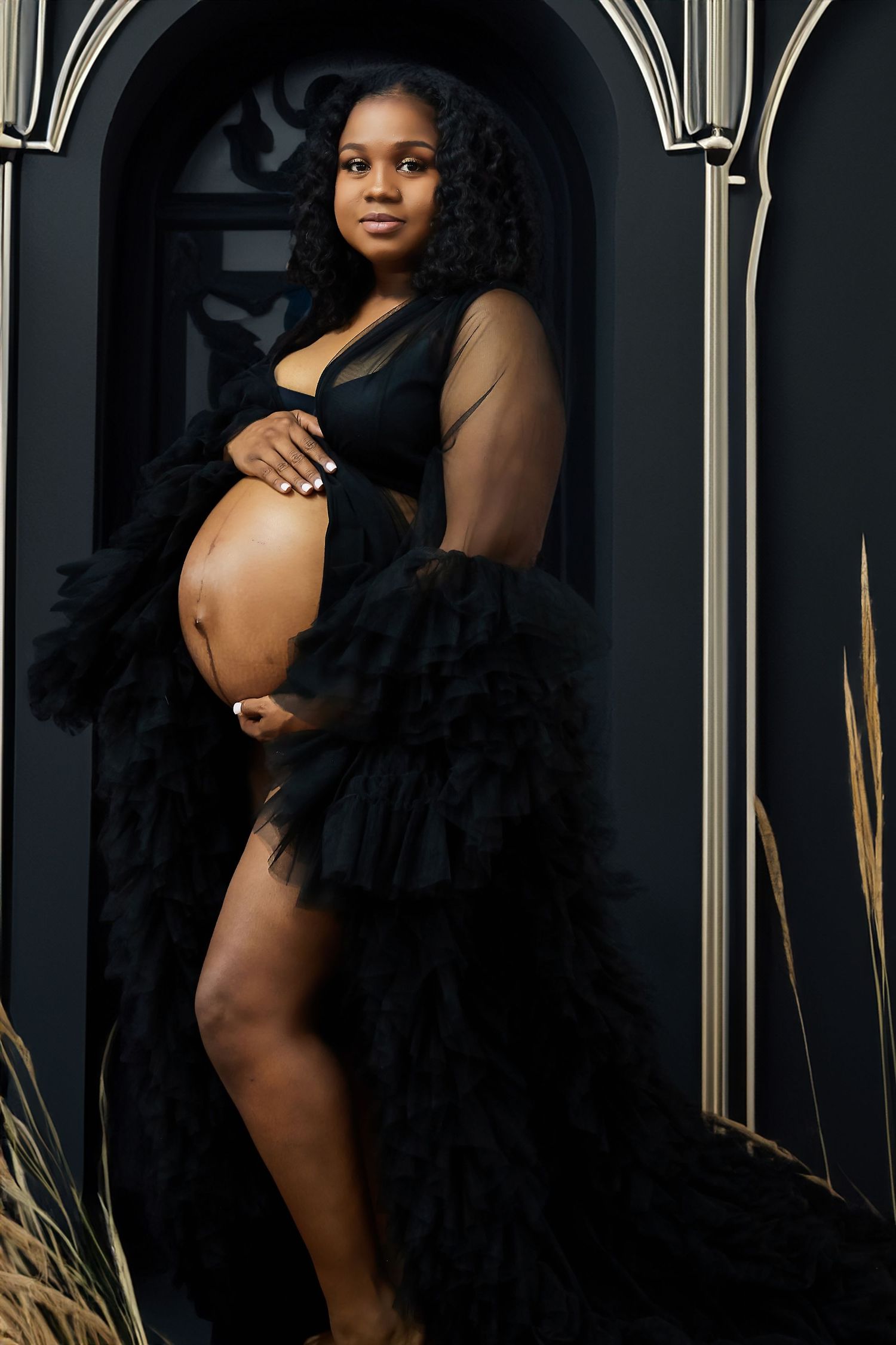 DFW luxury maternity session by Studio Mari — vibrant studio outdoor expecting mother portrait, serving Rockwall Mesquite Garland Forney TX