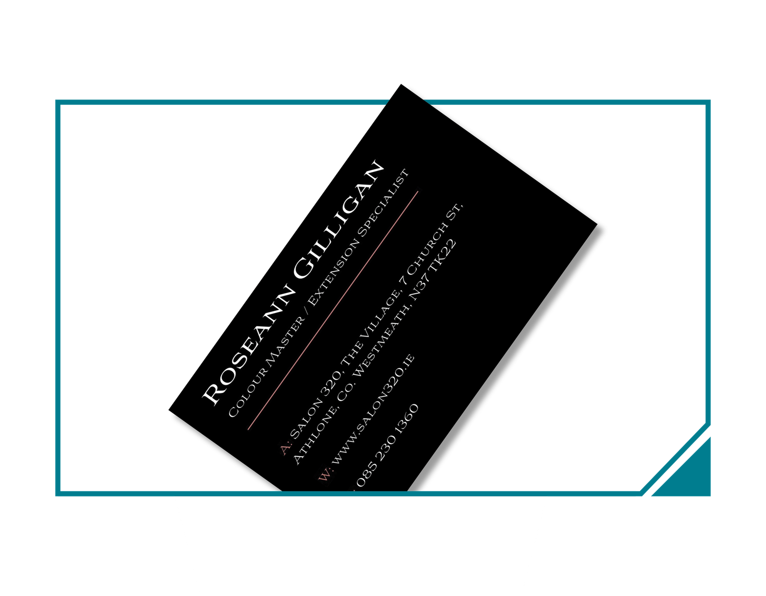 Professionally designed and printed business cards featuring logo, name, and contact information.