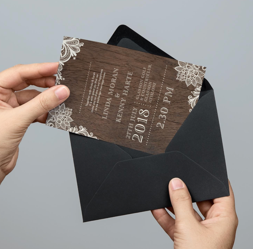 Elegantly designed and printed wedding invitations and informational booklets for guests.