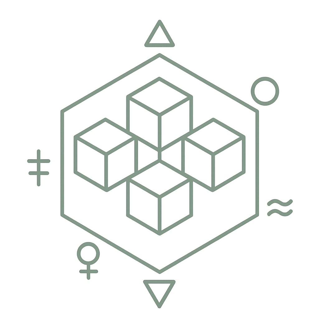 Abstract black and white geometric pattern with triangles and square shapes arranged in a grid-like formation.