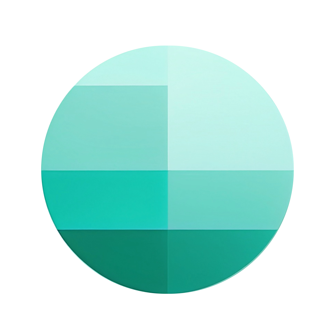 A series of five green oval shapes in gradient shades arranged horizontally, decreasing in size from left to right.