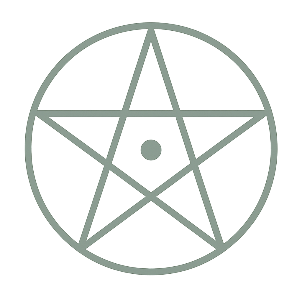 Six geometric star-like shapes in grey arranged horizontally, showing a progression of form and style variations.