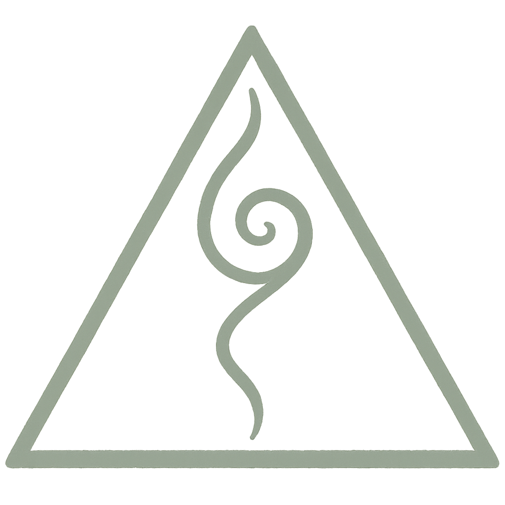 A series of simple geometric line drawings showing triangles and other abstract shapes in a minimalist style.