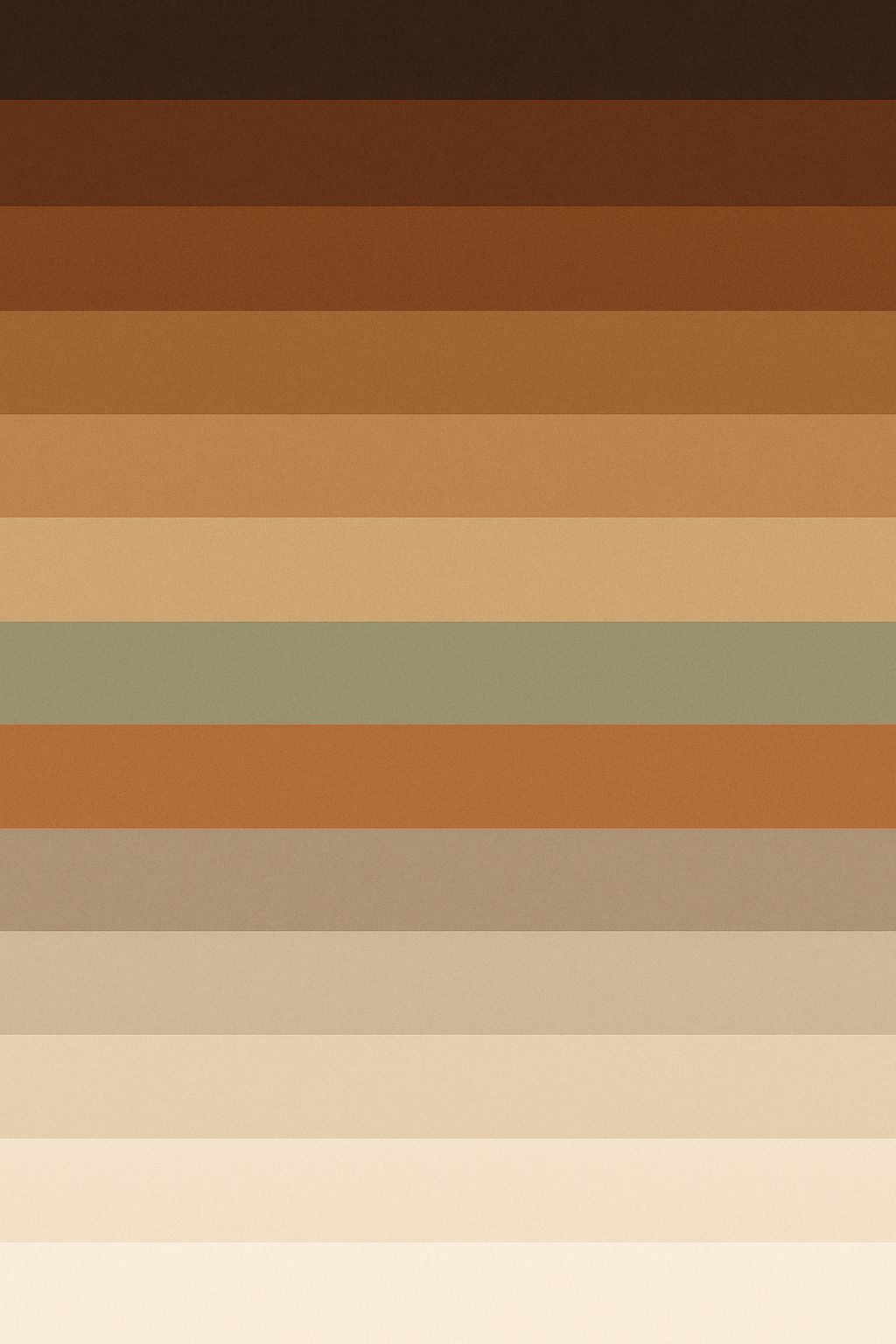 Earth tone color stripes arranged horizontally featuring browns, tans and sage green.