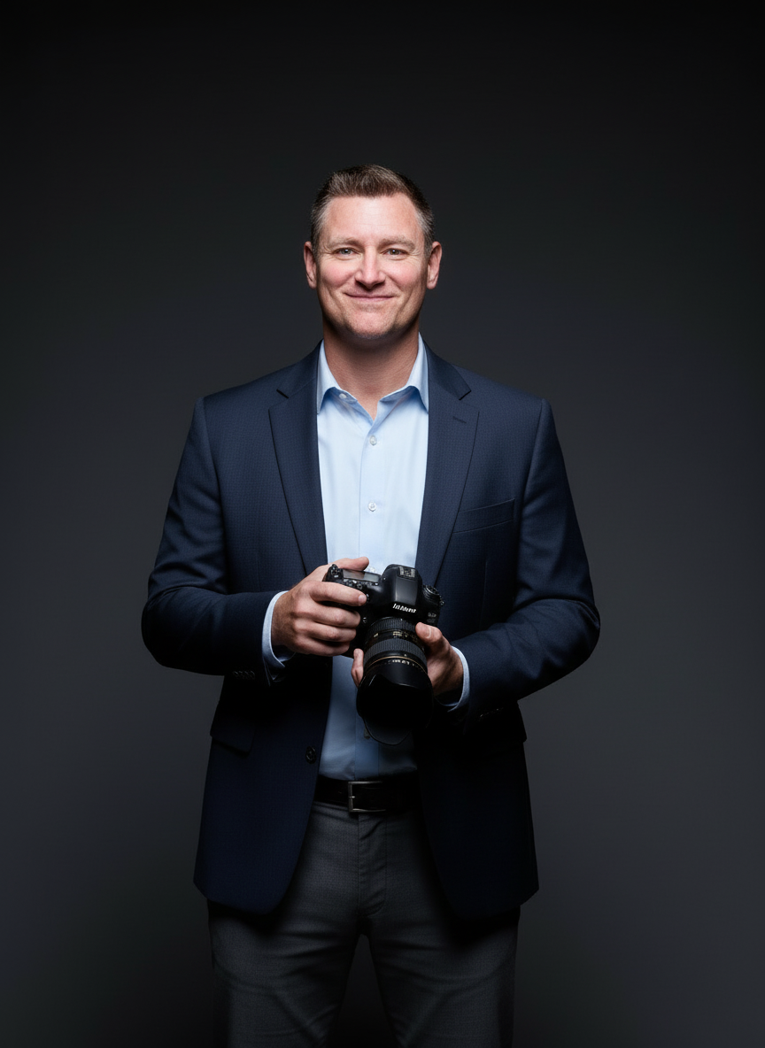 Man standing with camera
