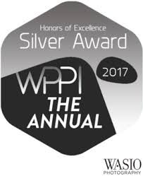 WPPI The Annual 2017 Silver Award badge for Honors of Excellence, awarded to Wasio Photography.