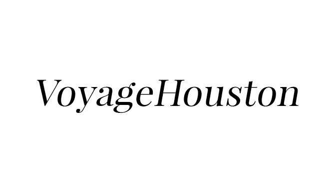 Text logo reading VoyageHouston in elegant black typography.