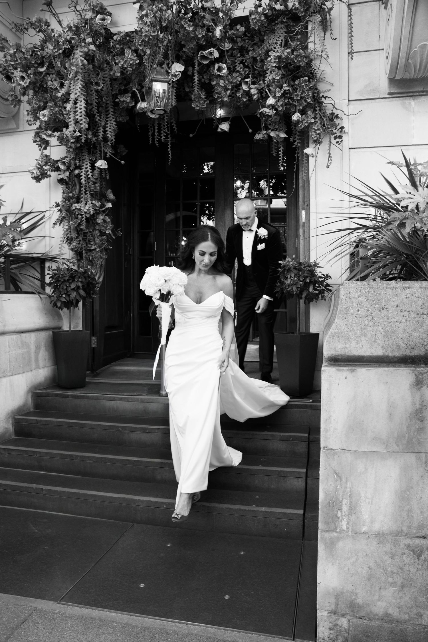 Bride and groom at Manchester Hall photographed by Manchester wedding Photographer Tina Hevingham.