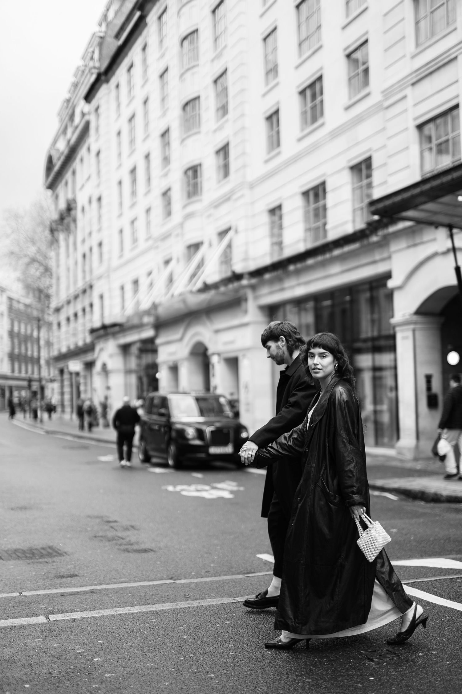 Couple city portraits captured by Manchester wedding photographer.