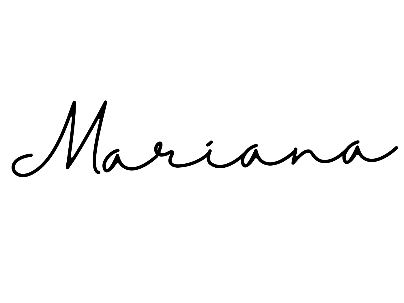 Elegant cursive handwriting showing the name Mariana