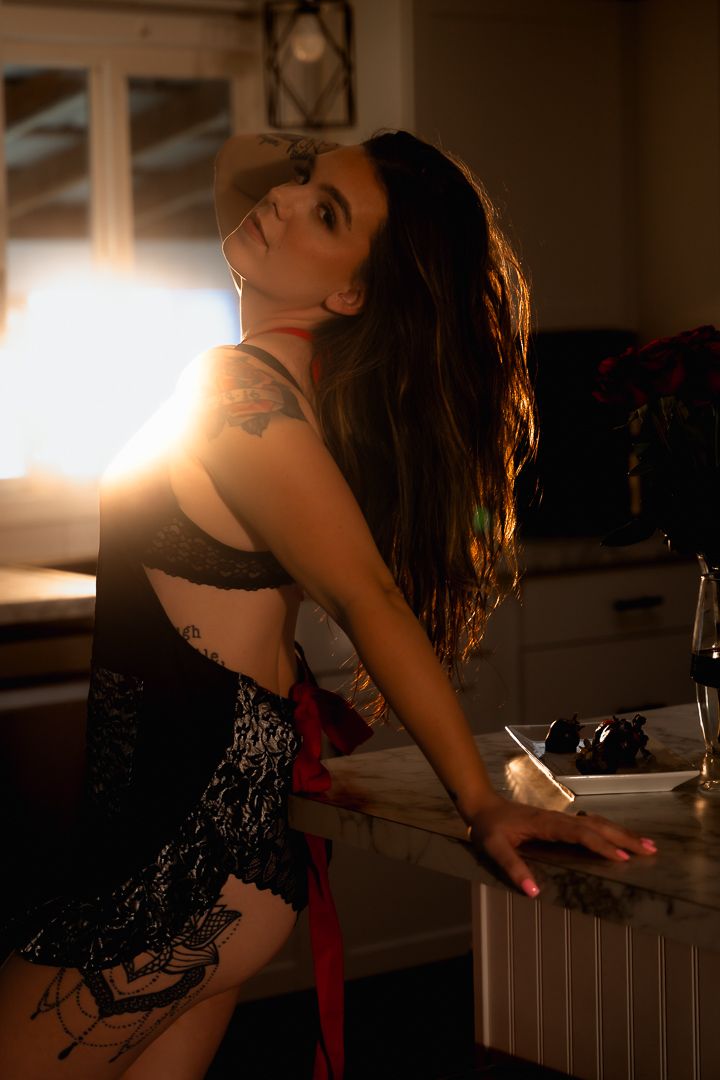 Golden hour outdoor boudoir portrait, Wild Ridge Boudoir Montana