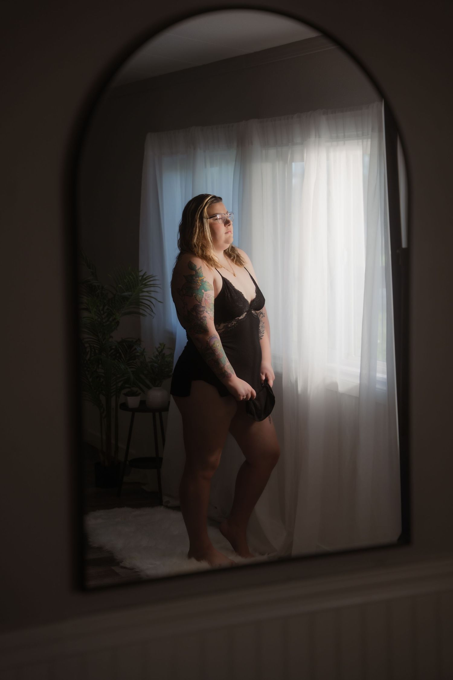 Natural light boudoir portrait, Wild Ridge Boudoir Montana