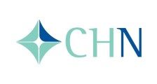 Medical center logo design featuring teal and pink circular elements with a cross symbol.