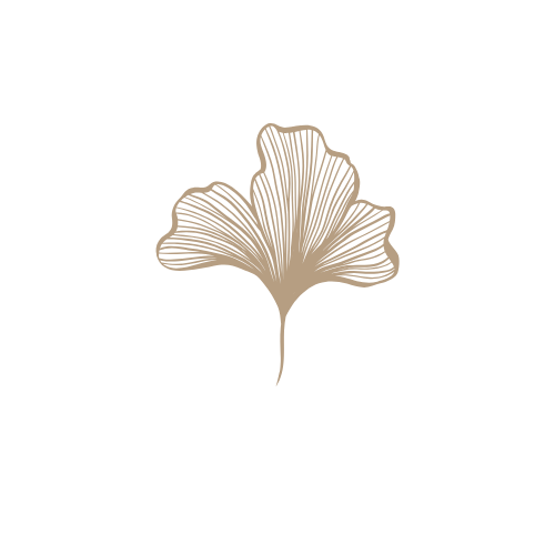 Decorative golden ginkgo leaf pattern design elements.