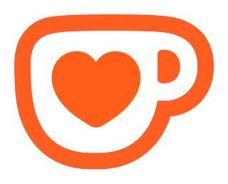 Abstract curved orange lines forming a stylized design pattern against white background.