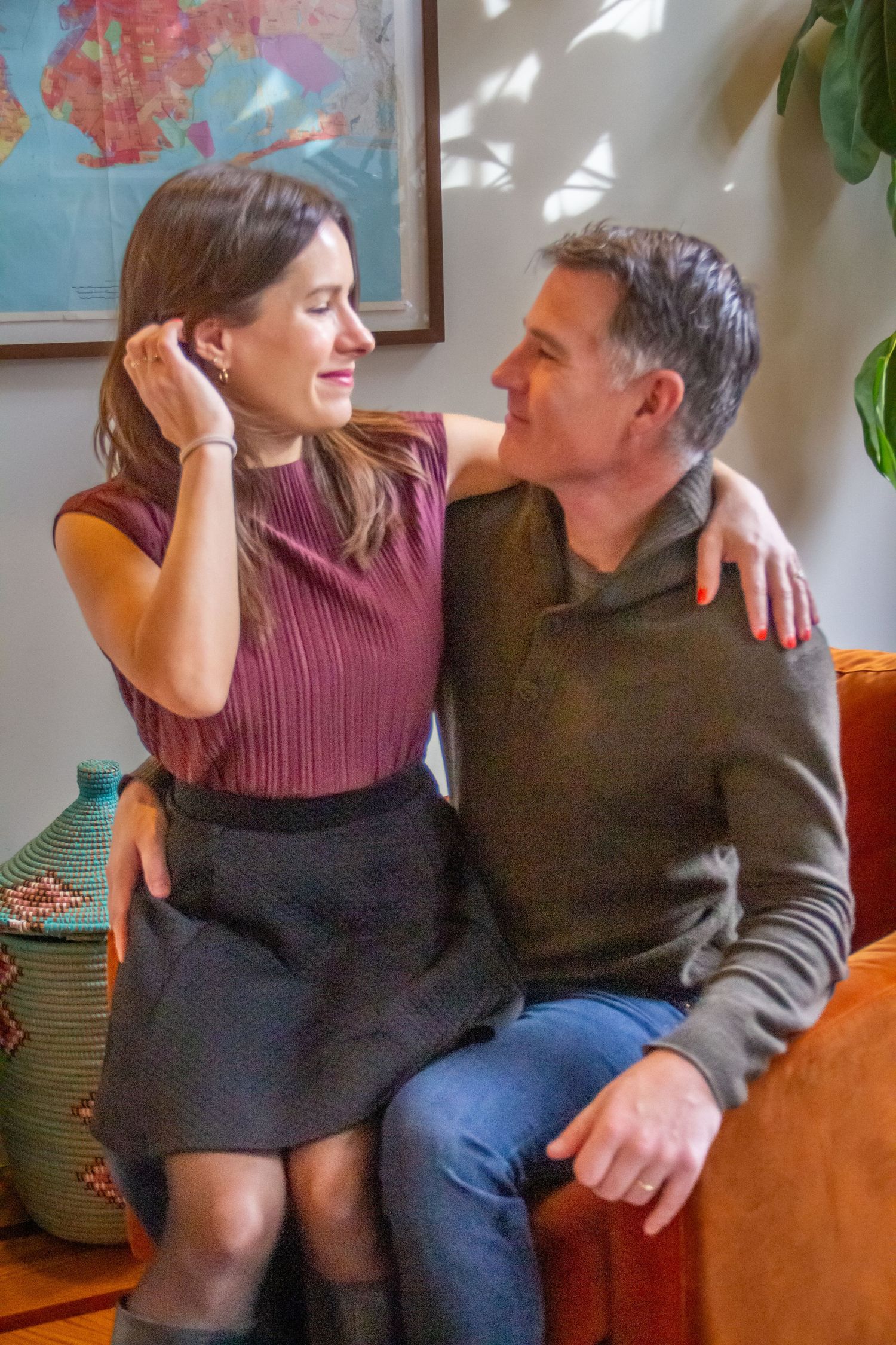 Couple photography in brown Stone in Brooklyn, New York