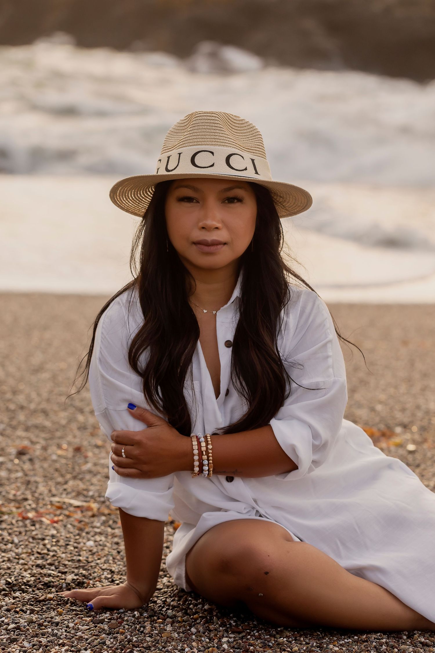 Natural light portrait of a woman photographed along Sonoma County coastline