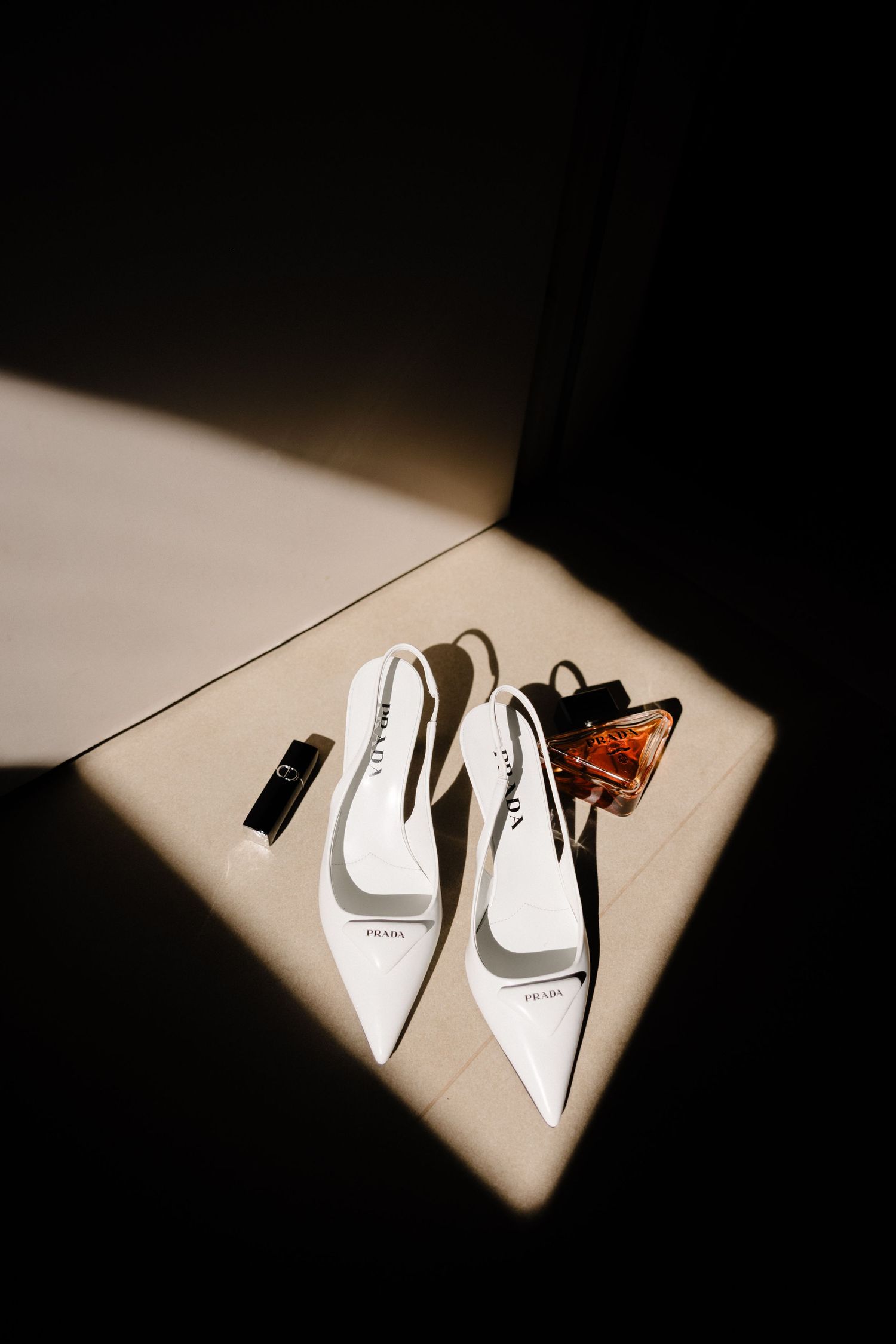wearing Prada shoes for a wedding