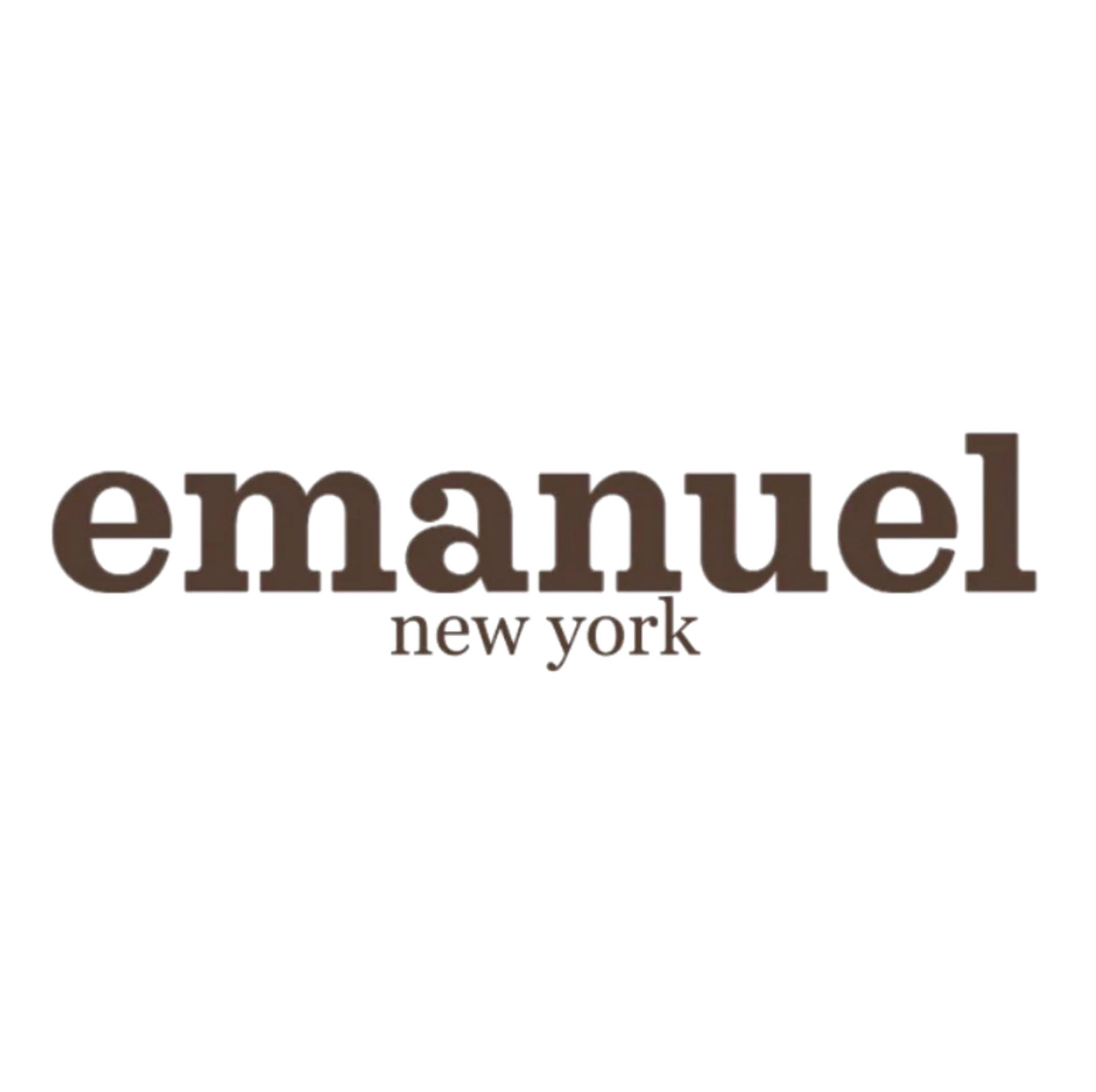 Emanuel New York brand logo in brown serif font on a clean white background.