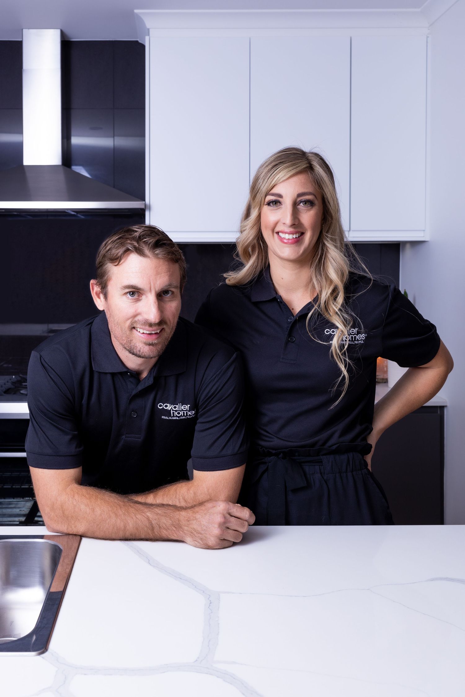 Portrait of the Cavalier Homes Sunshine Coast team in branded workwear.