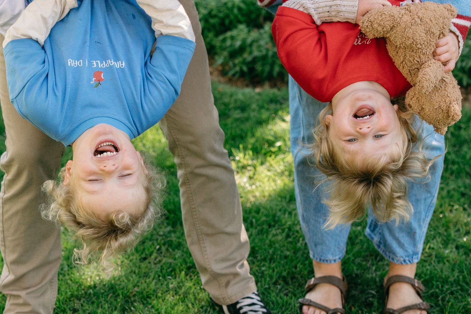 Family playing together outdoors