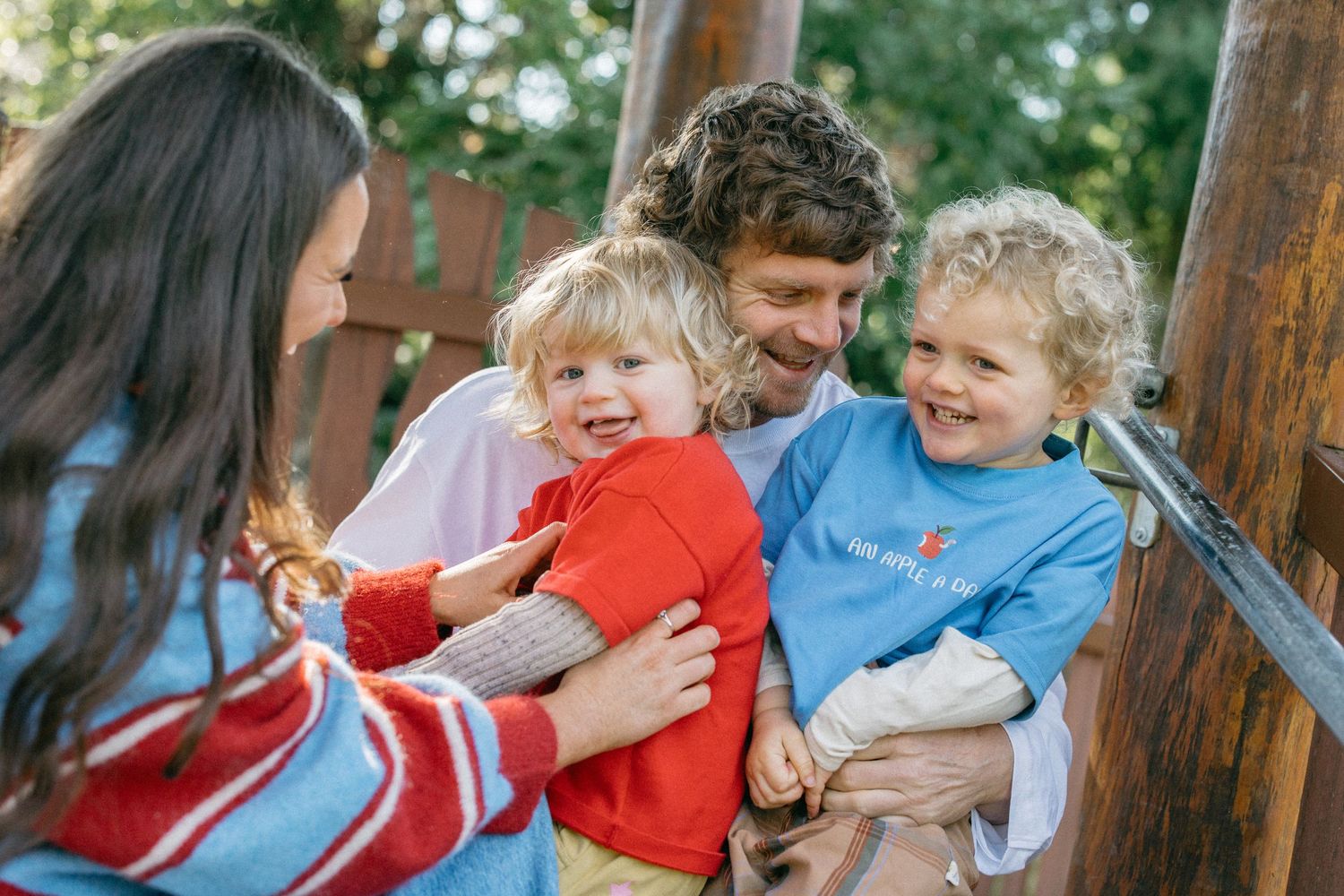 Family playing together outdoors