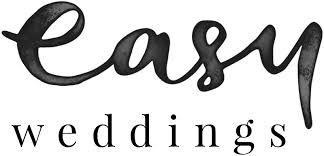 Elegant black script logo design for Easy Weddings with modern typography.