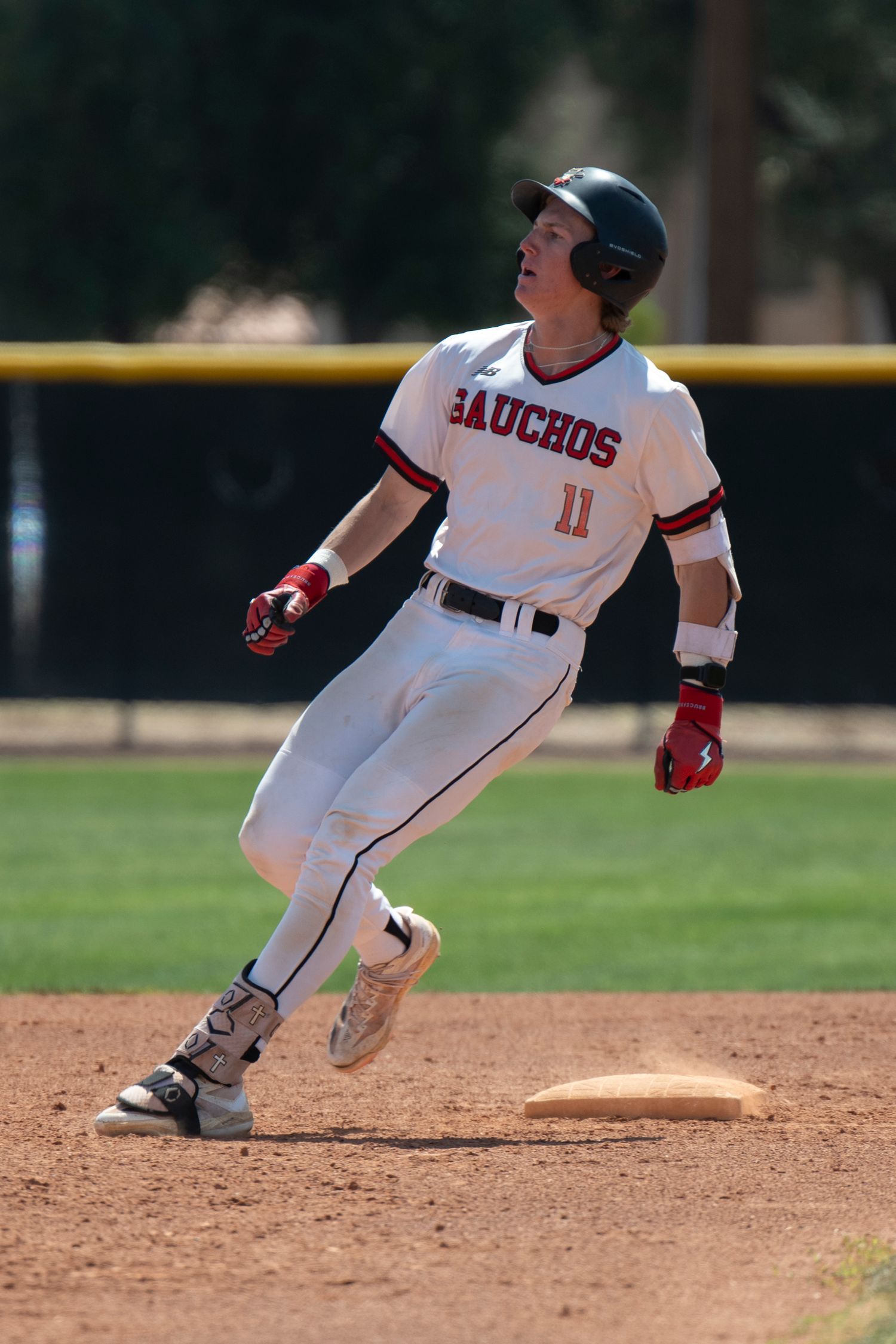 Baseball player at second base.