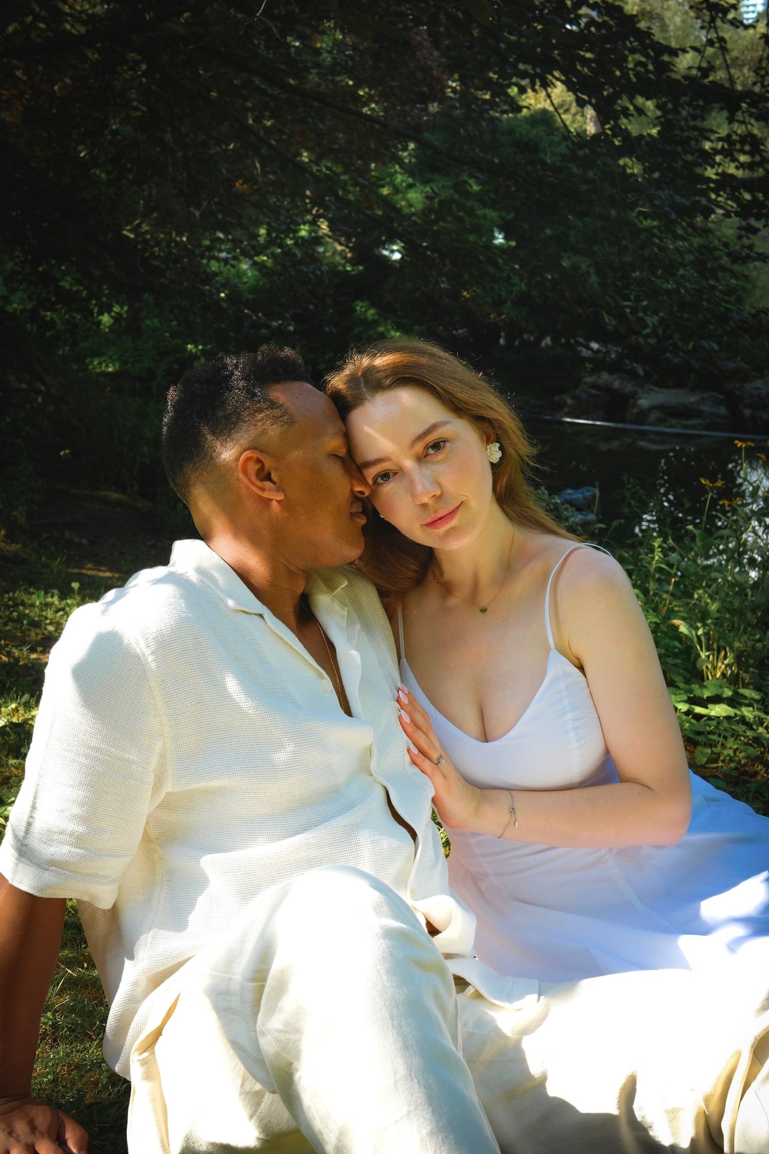 Proposal portrait at golden hour in High Park, Toronto