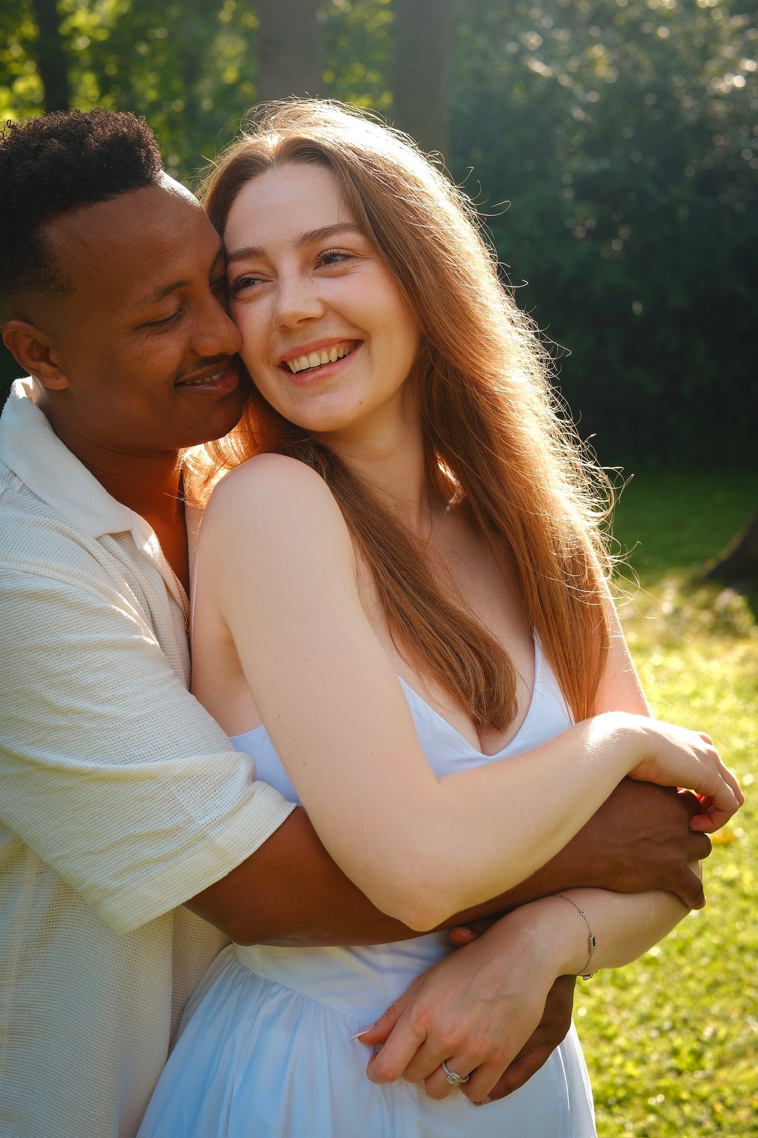Proposal portrait at golden hour in High Park, Toronto