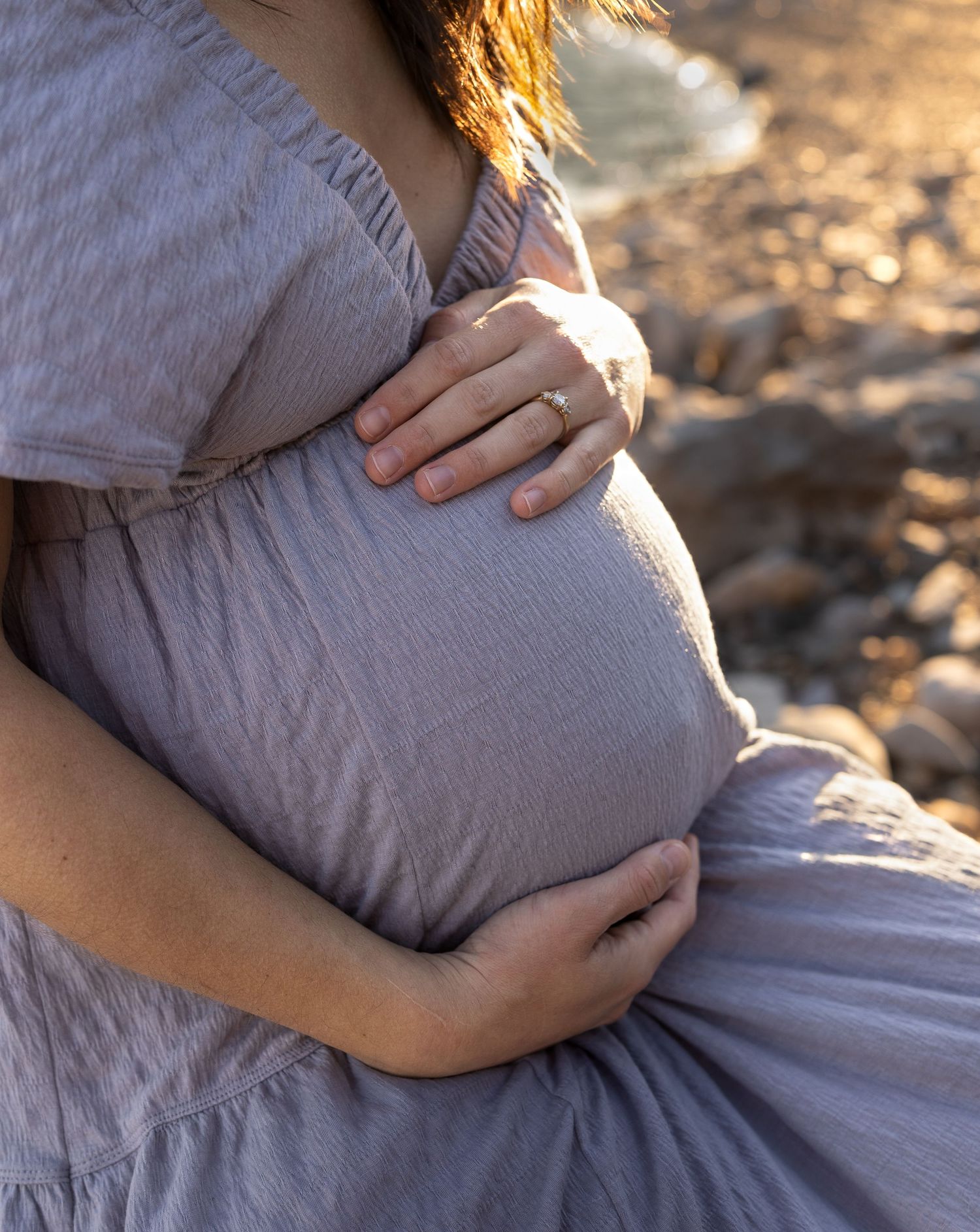 Up close image of a pregnant belly