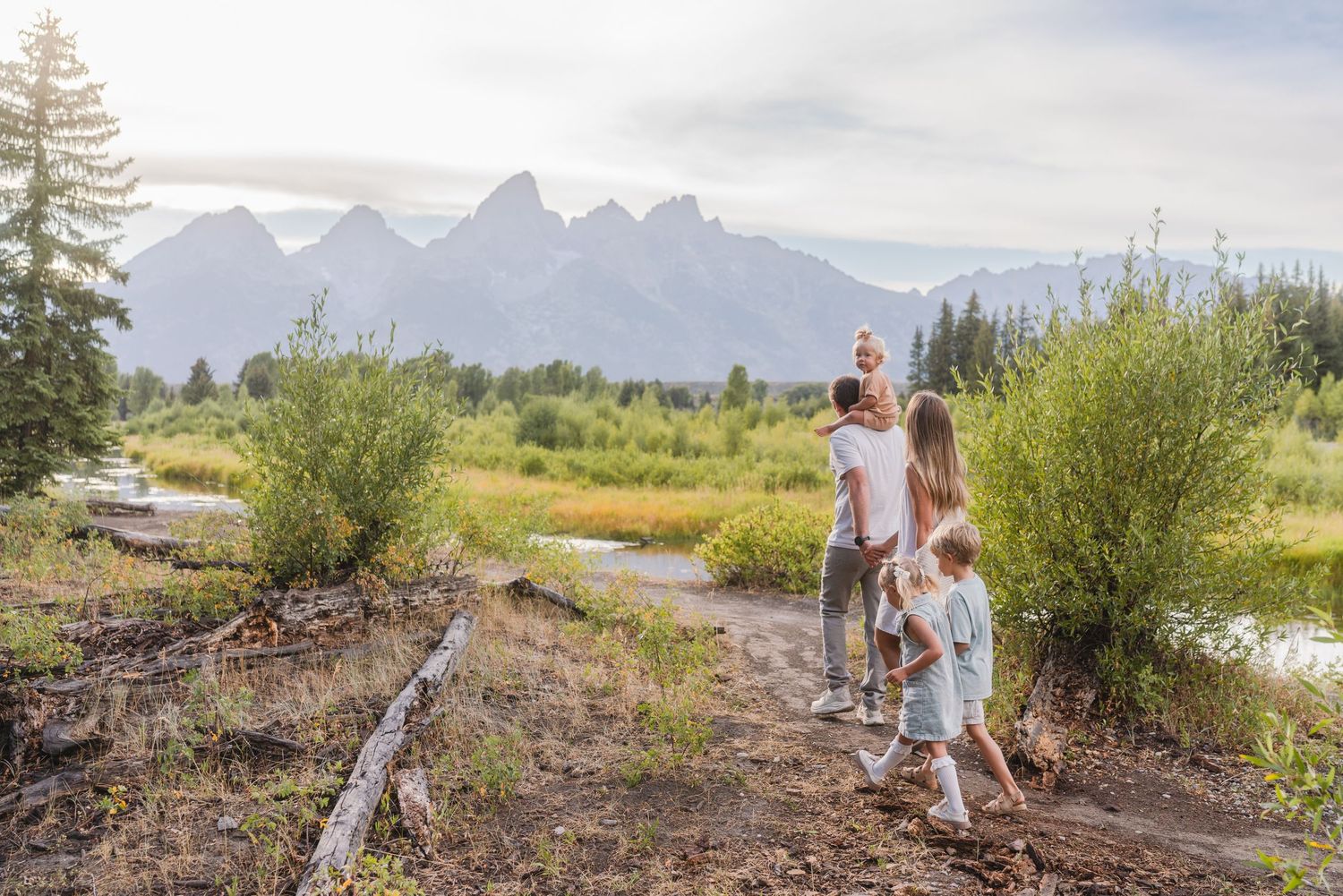 Family Photo In the Tetons. Near Jackson Hole Wyoming