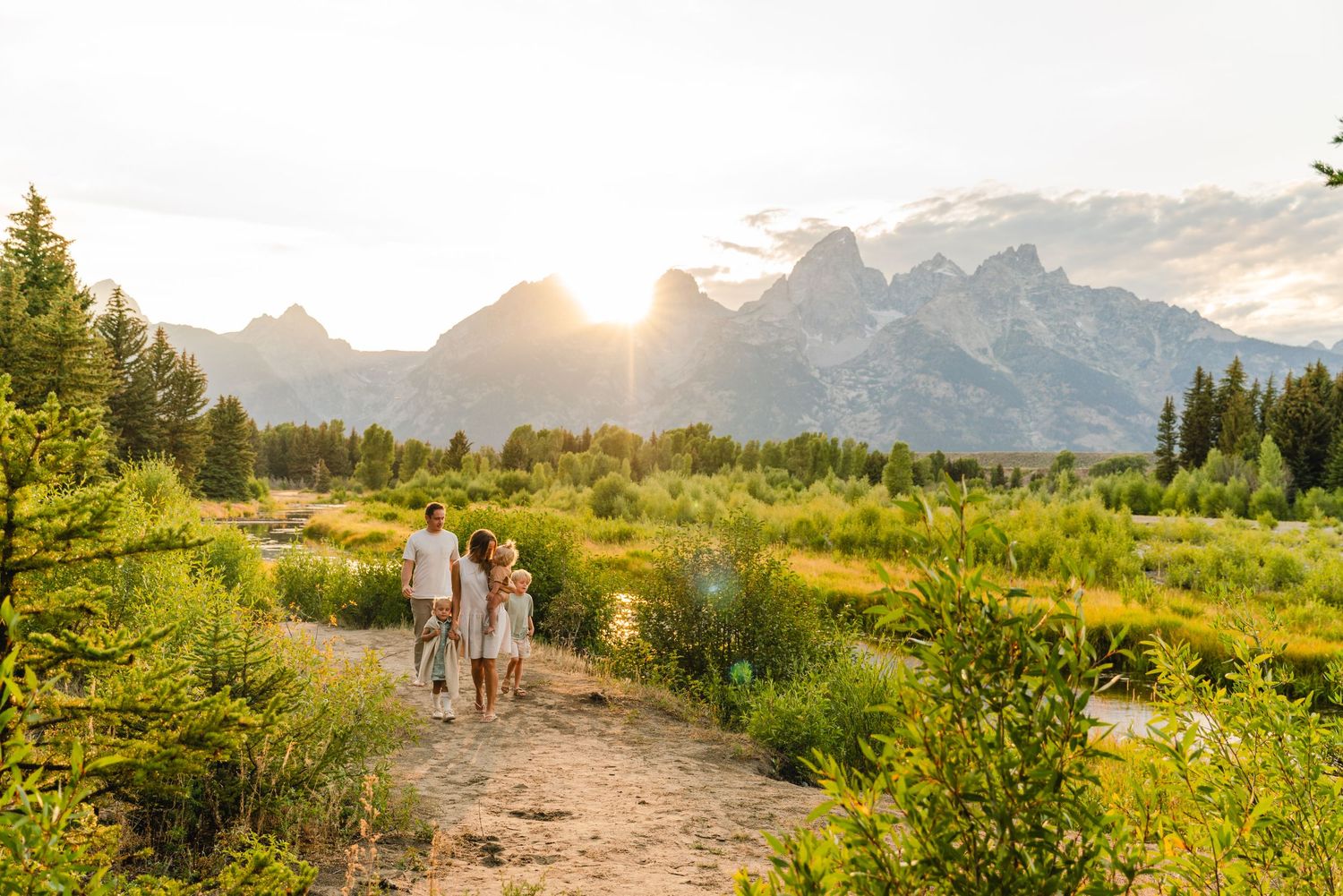 Family Photo In the Tetons. Near Jackson Hole Wyoming