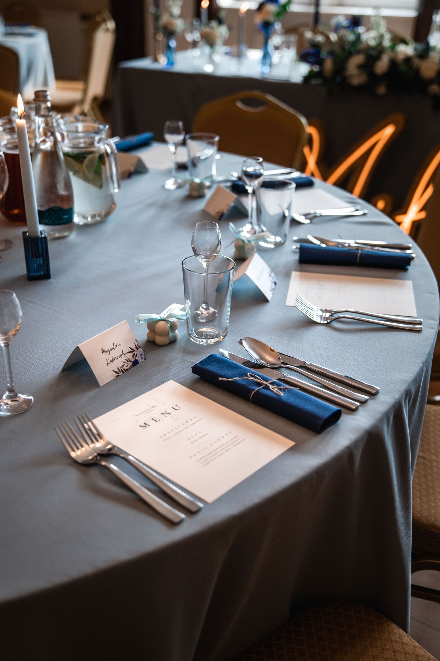 Detale dekoracji sali weselnej – klimatyczny wystrój Restauracji Ołowianka
