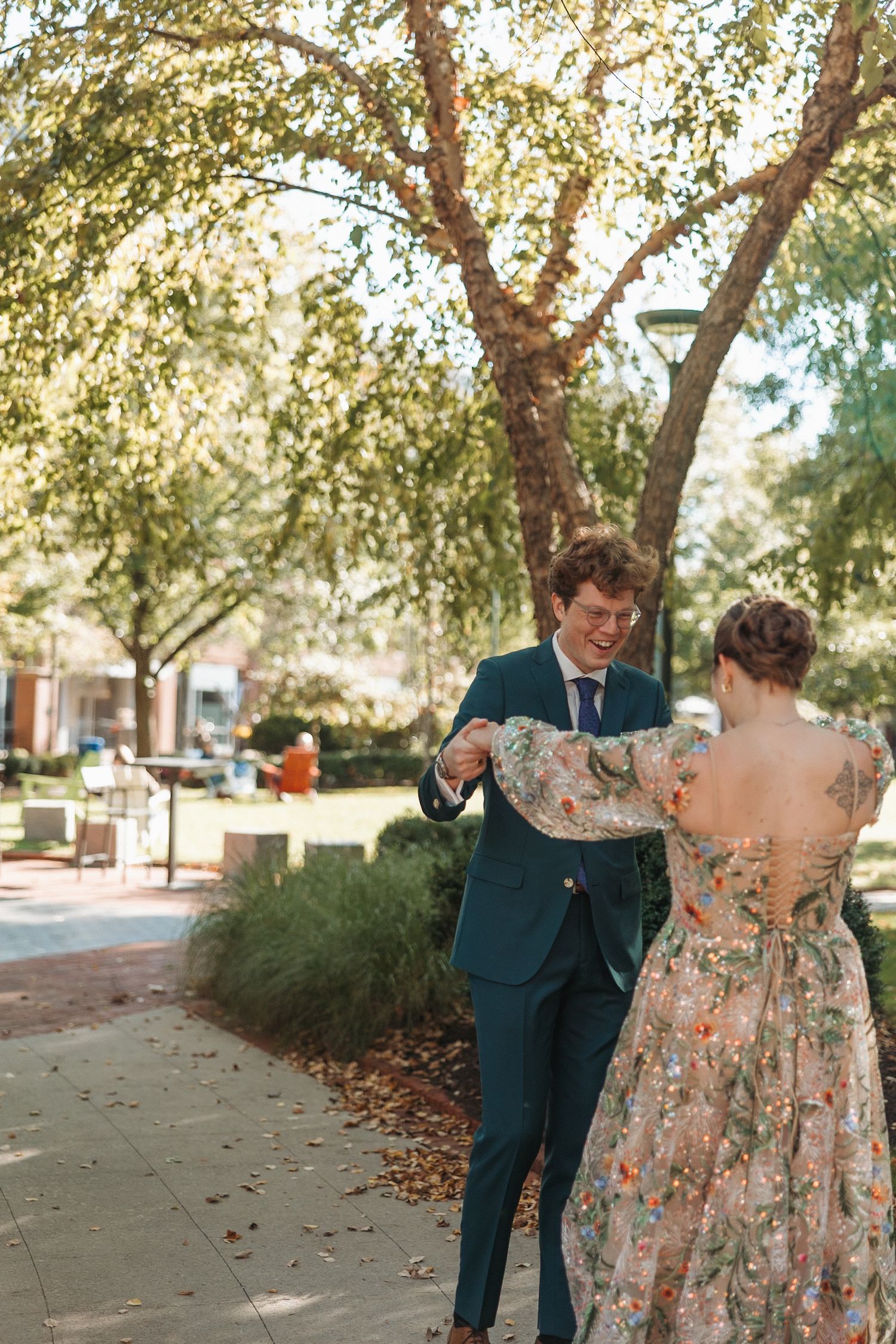 Couple exchanges an intimate and meaningful first look before their ceremony at a restaurant in Boston, MA