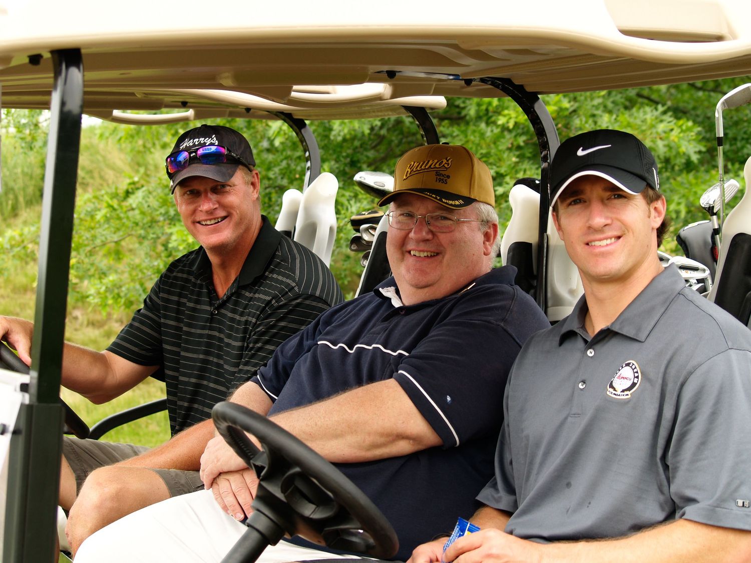 Drew Brees in a golf cart