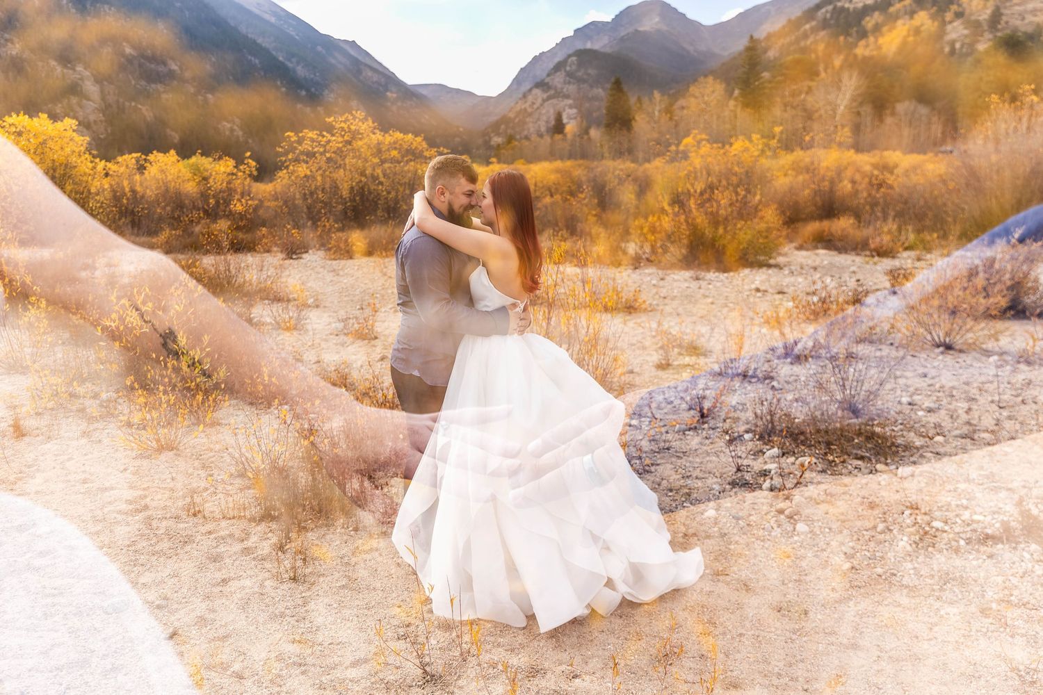 Intimate Atlas Theater wedding in Greeley, CO, followed by adventurous, elopement-style photos in Rocky Mountain National Park.