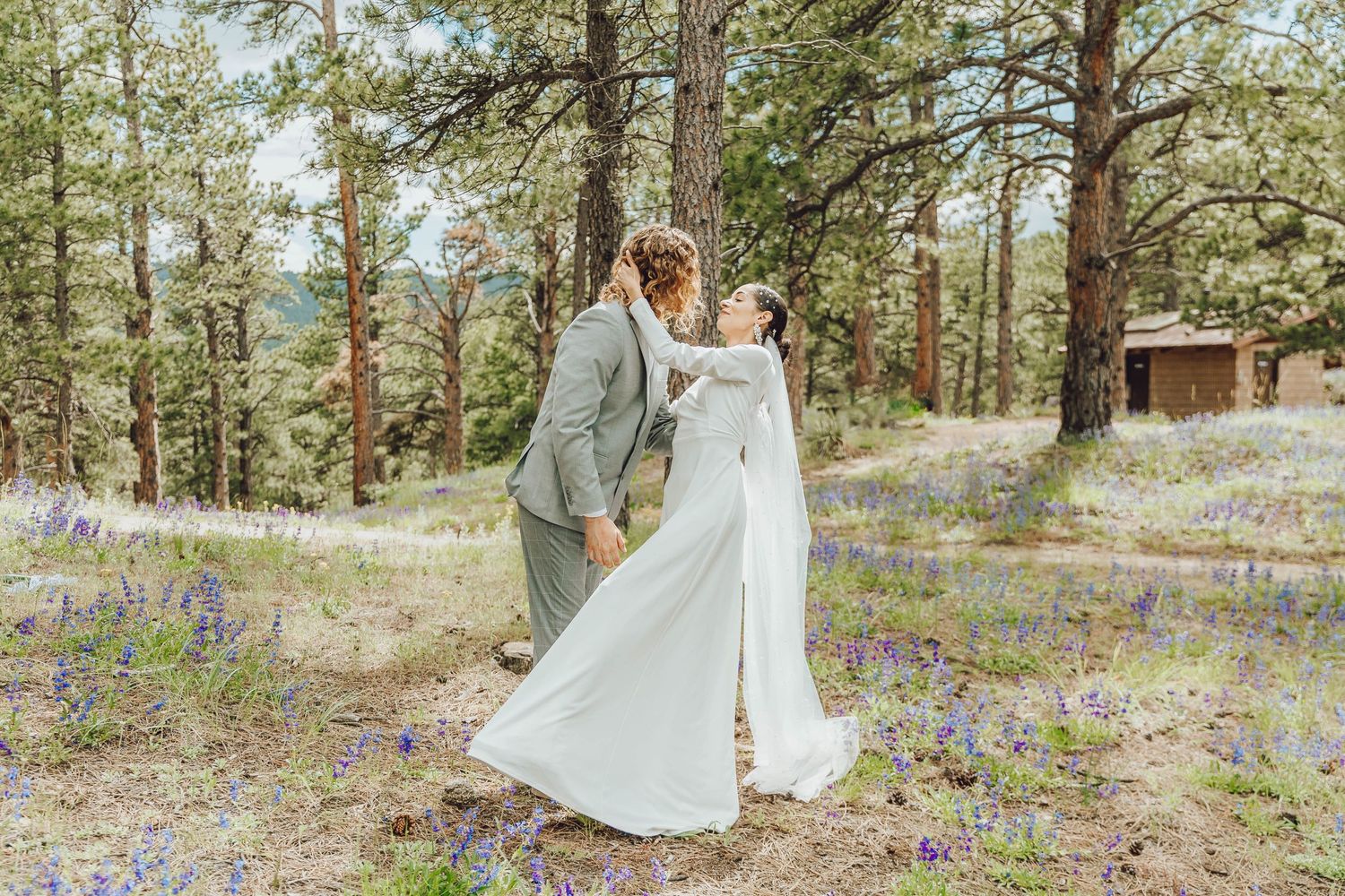 Couple eloping in Colorado surrounded by breathtaking mountain views, vibrant landscapes, and intimate moments