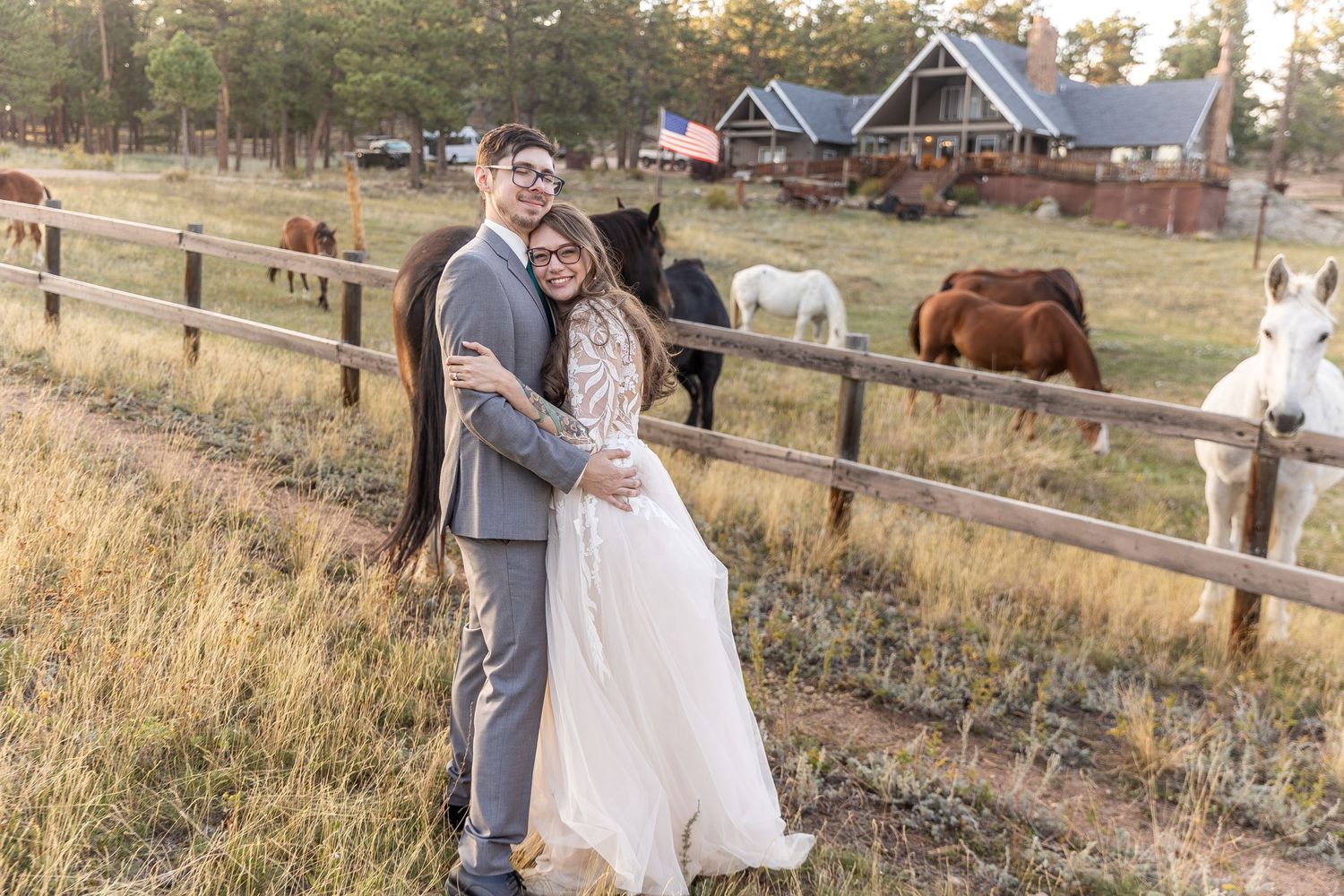 mountain wedding, rustic wedding, Colorado wedding, Sundance Trail Guest Ranch, Red Feather wedding, sunset wedding phot