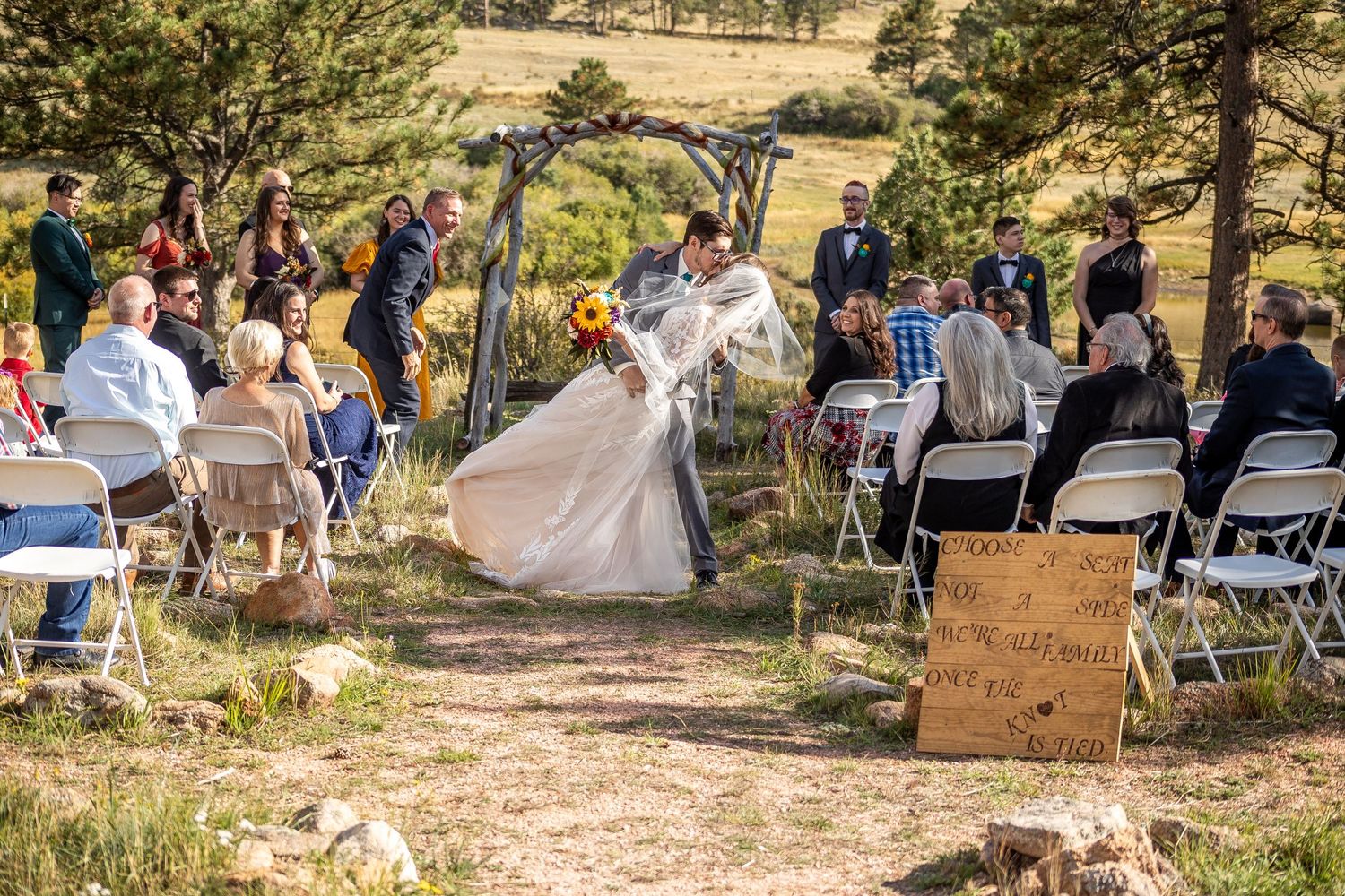 mountain wedding, rustic wedding, Colorado wedding, Sundance Trail Guest Ranch, Red Feather wedding, sunset wedding phot