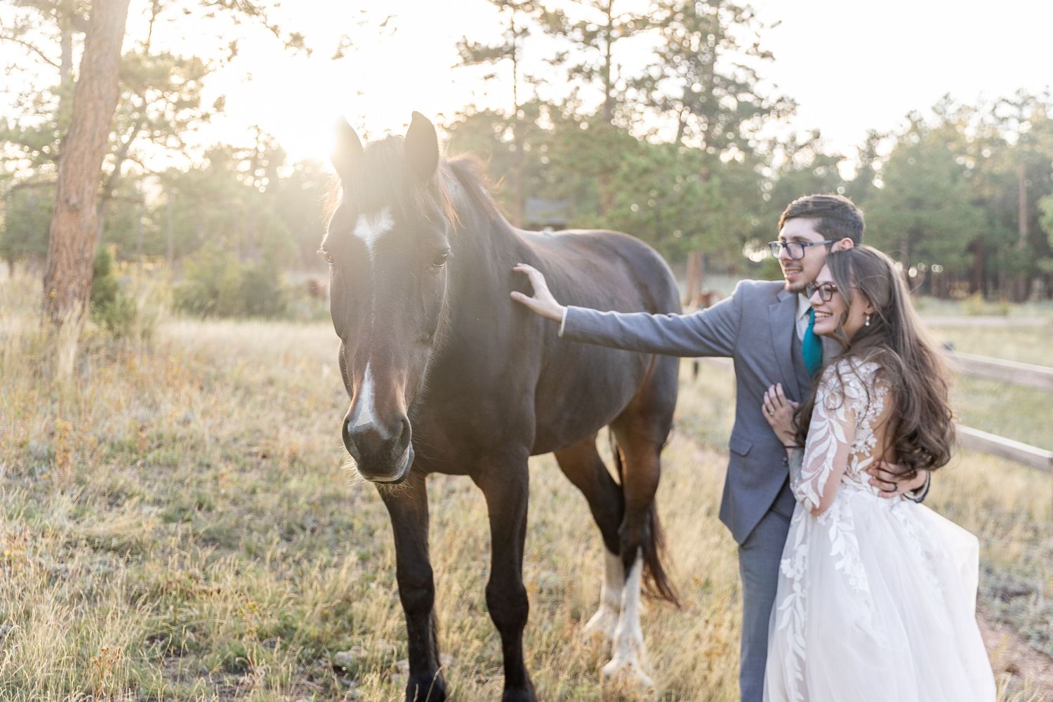 mountain wedding, rustic wedding, Colorado wedding, Sundance Trail Guest Ranch, Red Feather wedding, sunset wedding phot