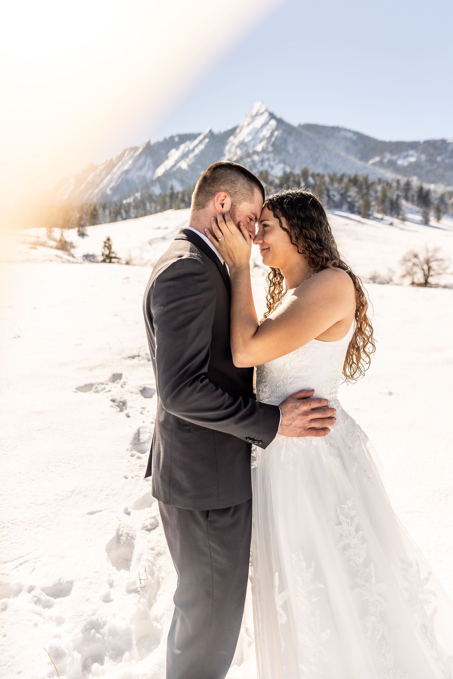 Couple eloping in Colorado surrounded by breathtaking mountain views, vibrant landscapes, and intimate moments