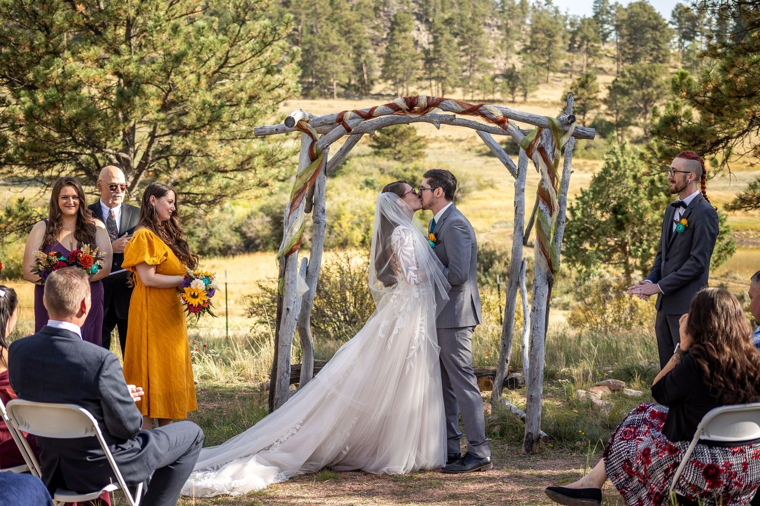 mountain wedding, rustic wedding, Colorado wedding, Sundance Trail Guest Ranch, Red Feather wedding, sunset wedding phot