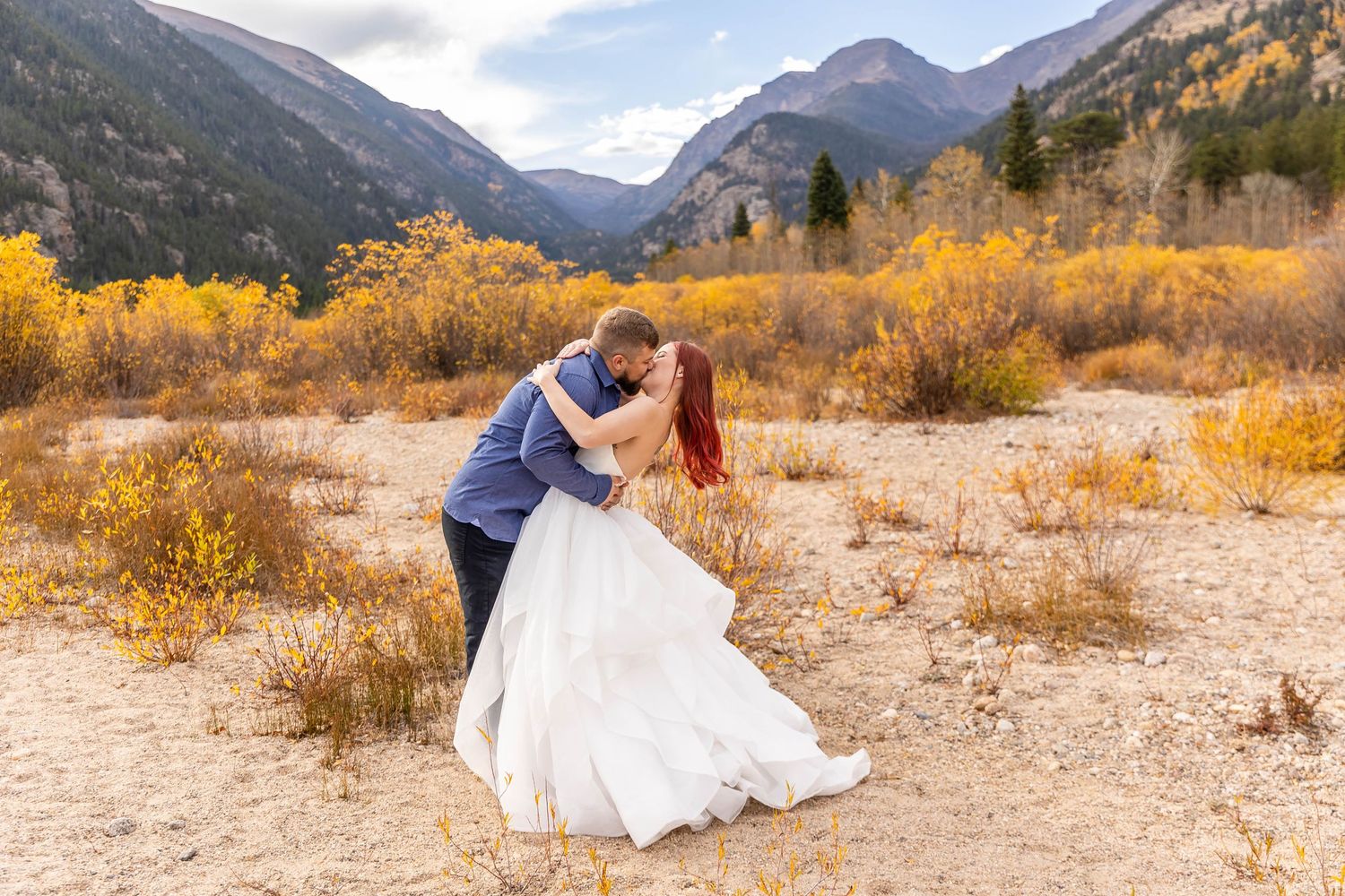 Intimate Atlas Theater wedding in Greeley, CO, followed by adventurous, elopement-style photos in Rocky Mountain National Park.
