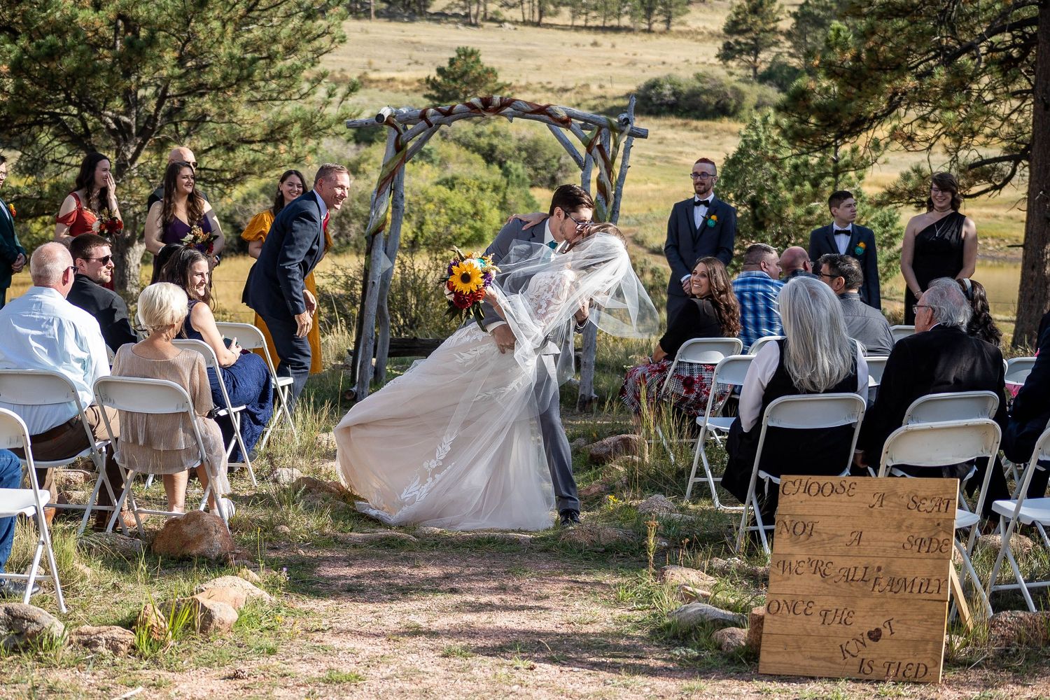 mountain wedding, rustic wedding, Colorado wedding, Sundance Trail Guest Ranch, Red Feather wedding, sunset wedding phot