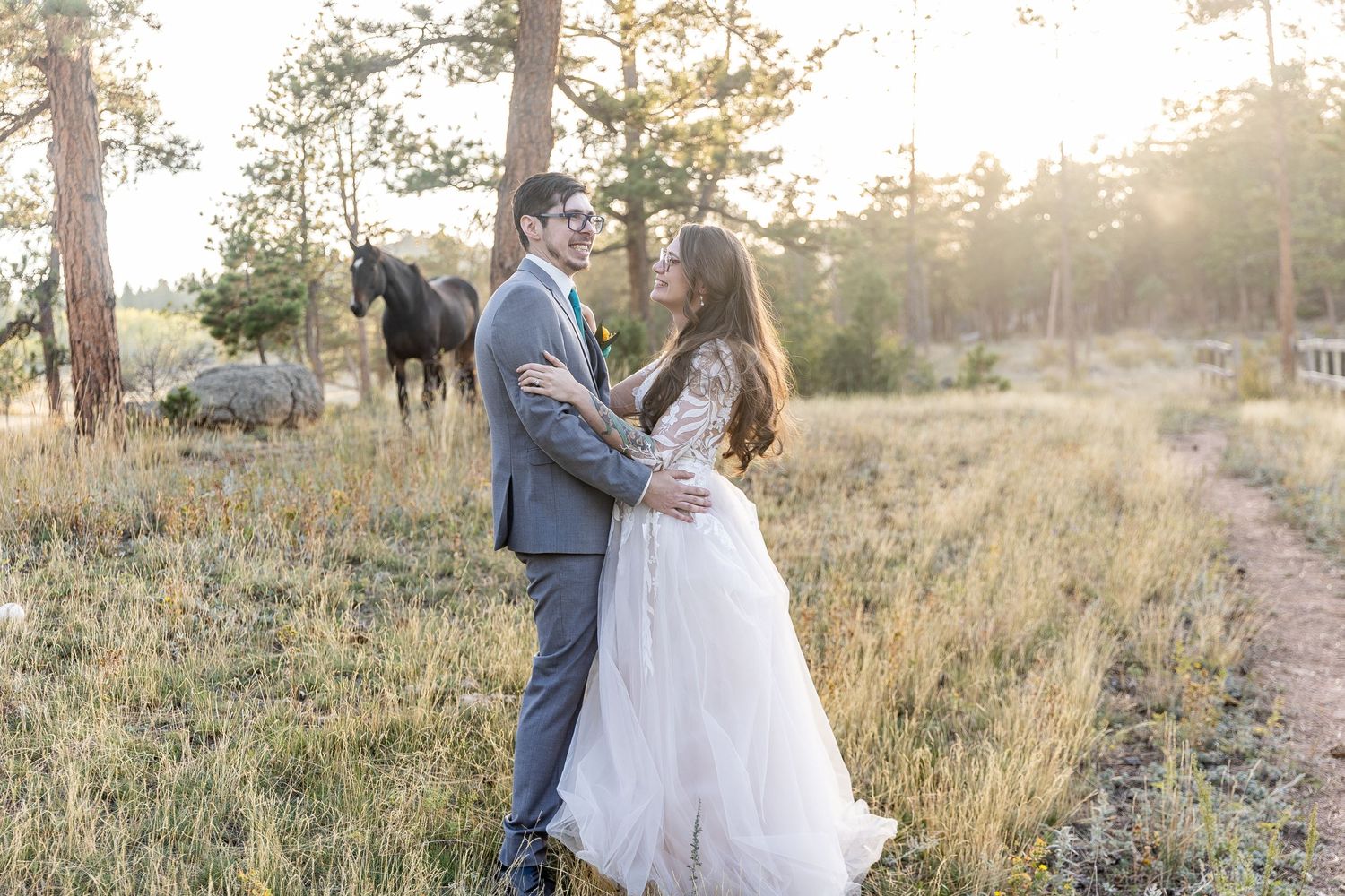 mountain wedding, rustic wedding, Colorado wedding, Sundance Trail Guest Ranch, Red Feather wedding, sunset wedding phot