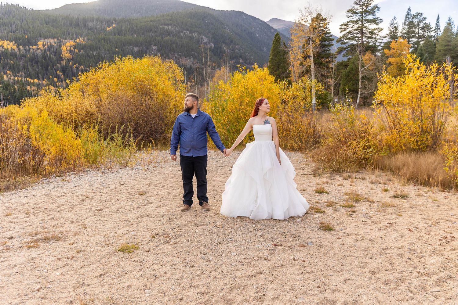 Intimate Atlas Theater wedding in Greeley, CO, followed by adventurous, elopement-style photos in Rocky Mountain National Park.