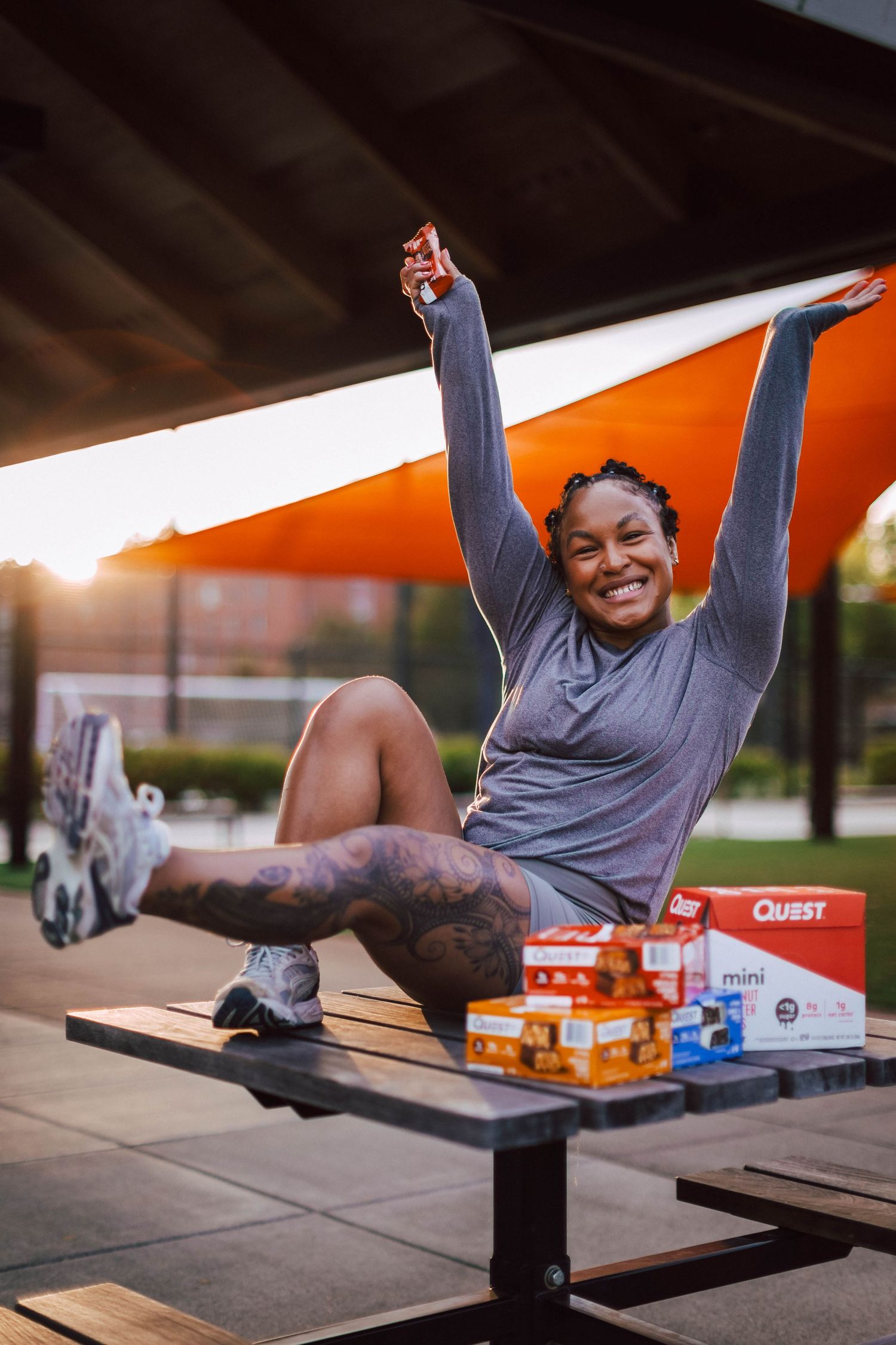 Fitness and product photography by ANB Collective for Quest Nutrition, highlighting athletic branding in Oregon’s Willamette Valley.