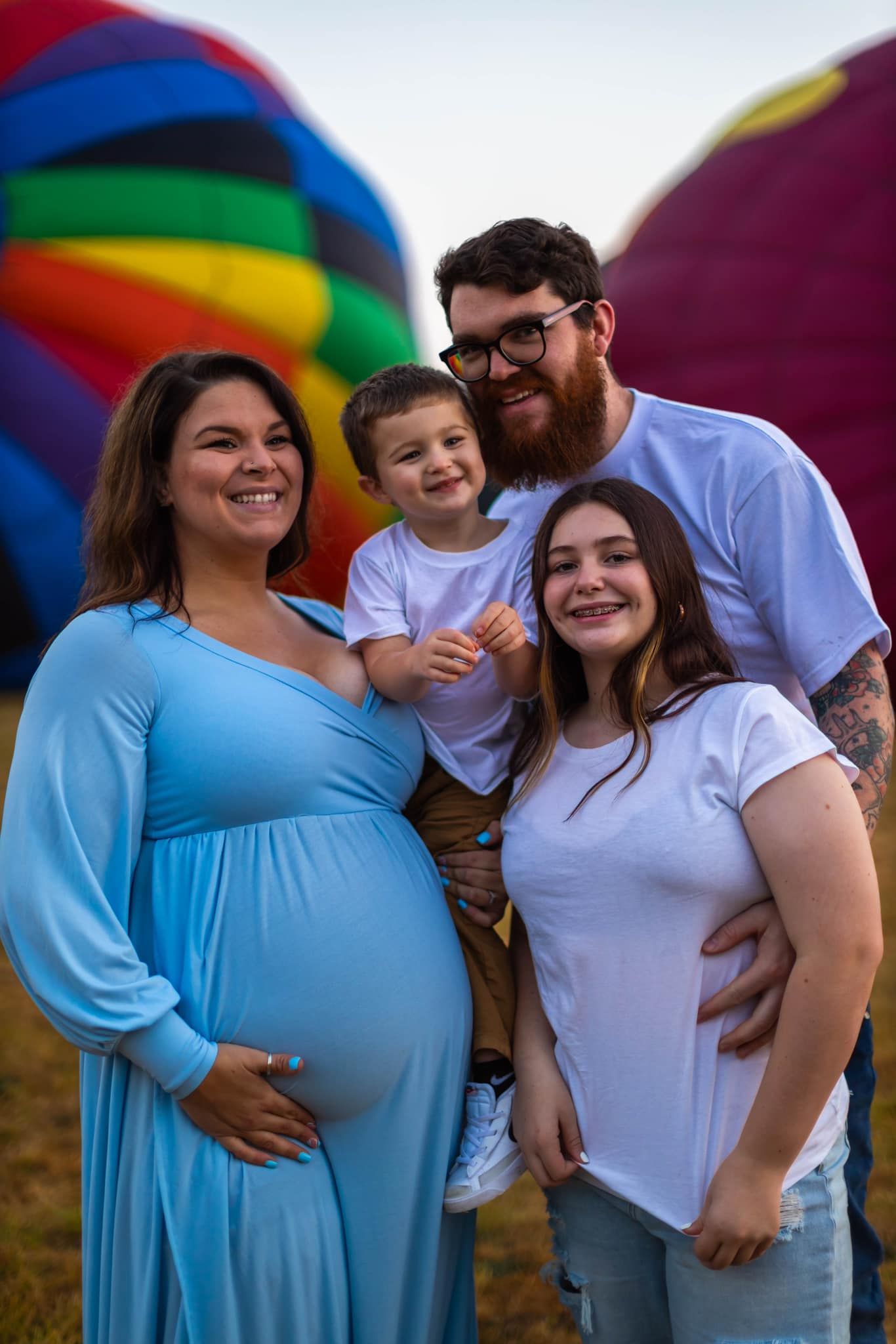 ANB Collective, Corvallis family and maternity photographers, capturing a colorful outdoor session at Oregon’s Art and Air Festival.