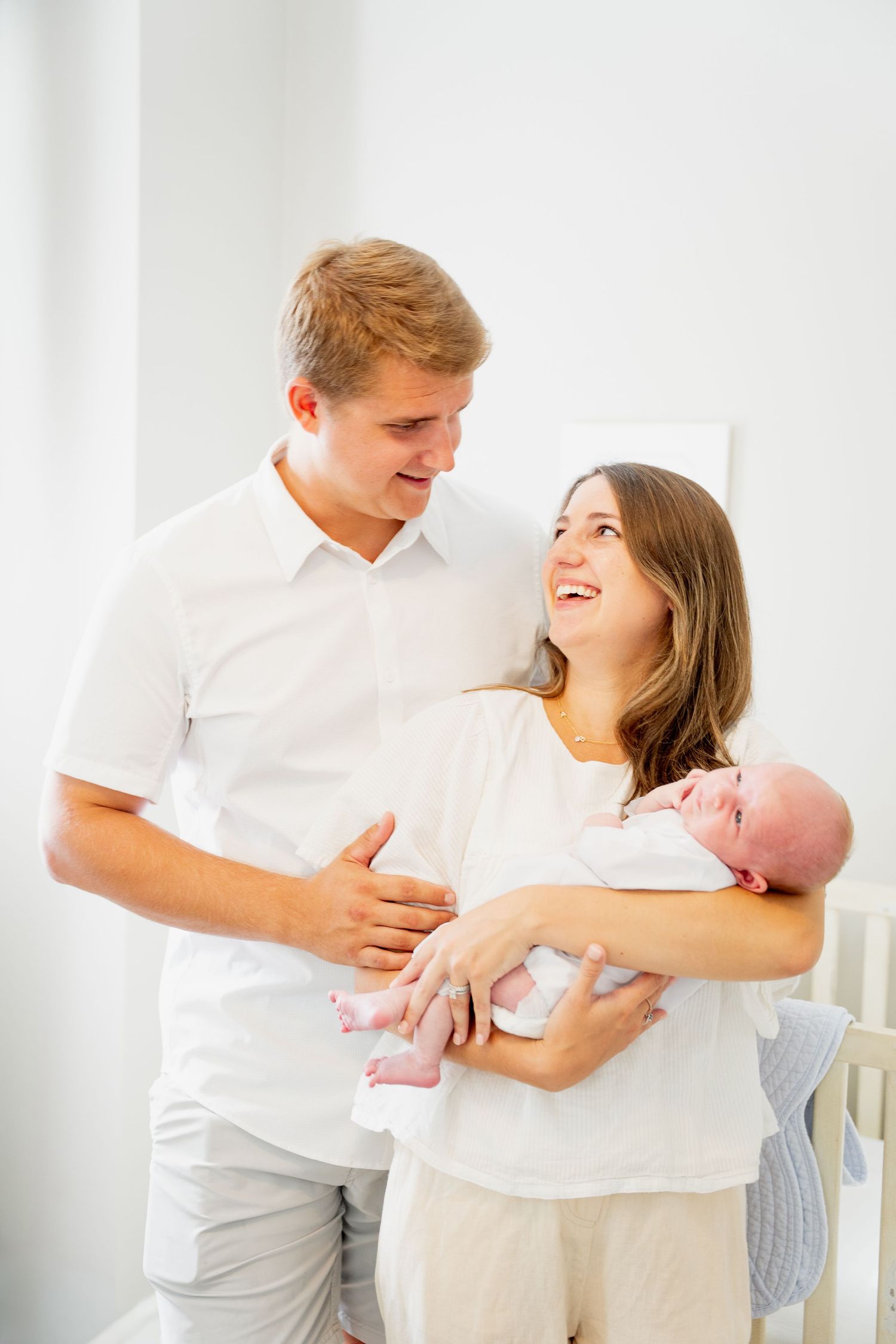 Newborn Lifestyle Shoot in room - Bluffton South Carolina